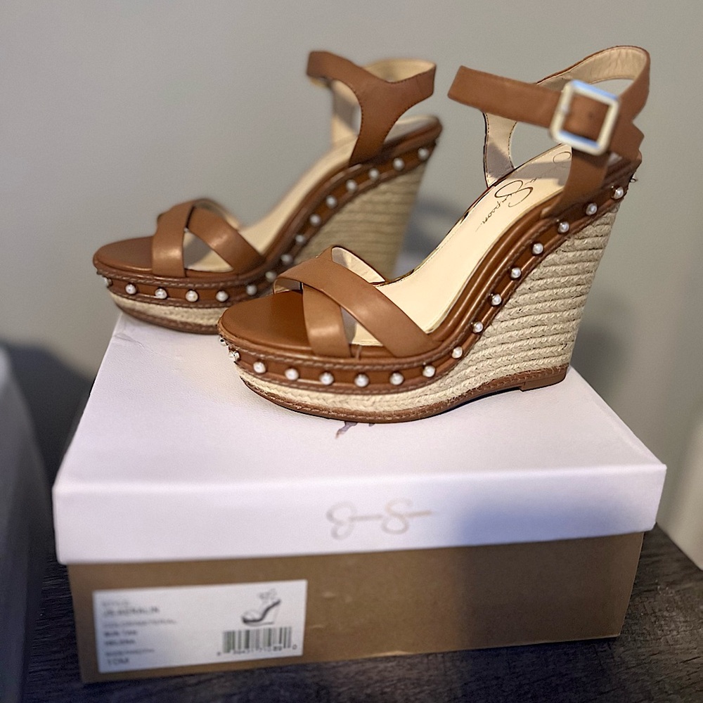 Jessica Simpson wedge heel size 10 worn once great condition.